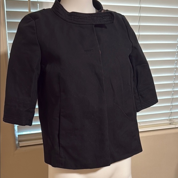 J Crew 3 Button Cape Style Black Jacket With 3/4 Sleeves - Picture 1 of 5